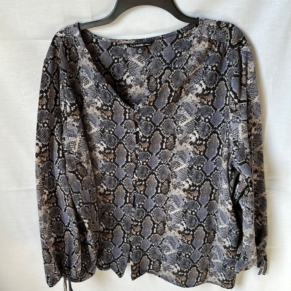 Zac & Rachel Women’s Top Animal Print | Gray | Black | Tan | Blue | 3X